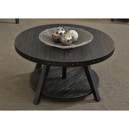 Industrial Casual Adjustable Round Motion Cocktail Table